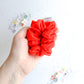 Orange ribbed scrunchy