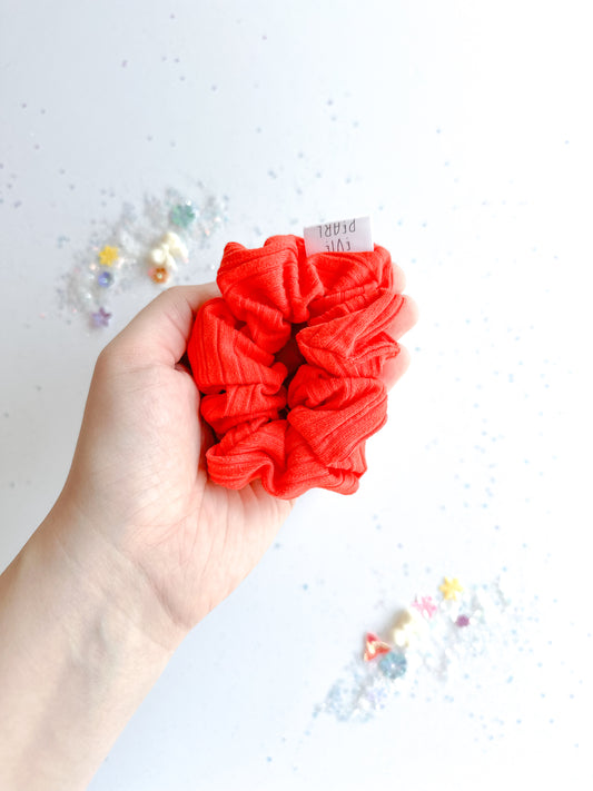 Orange ribbed scrunchy