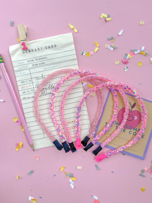 1 Pink Surprise Glitter Headband For Girls