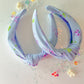 Lilac Neon Floral Knotted Headband for Girls & Women