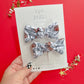 White Football Knot Bow Pigtail Set