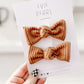 Ribbed Chestnut Knot Bow Pigtails