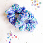 Blue Green Floral Regular Scrunchy