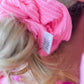 Kasie Bubblegum Pink Ribbed Regular Scrunchy