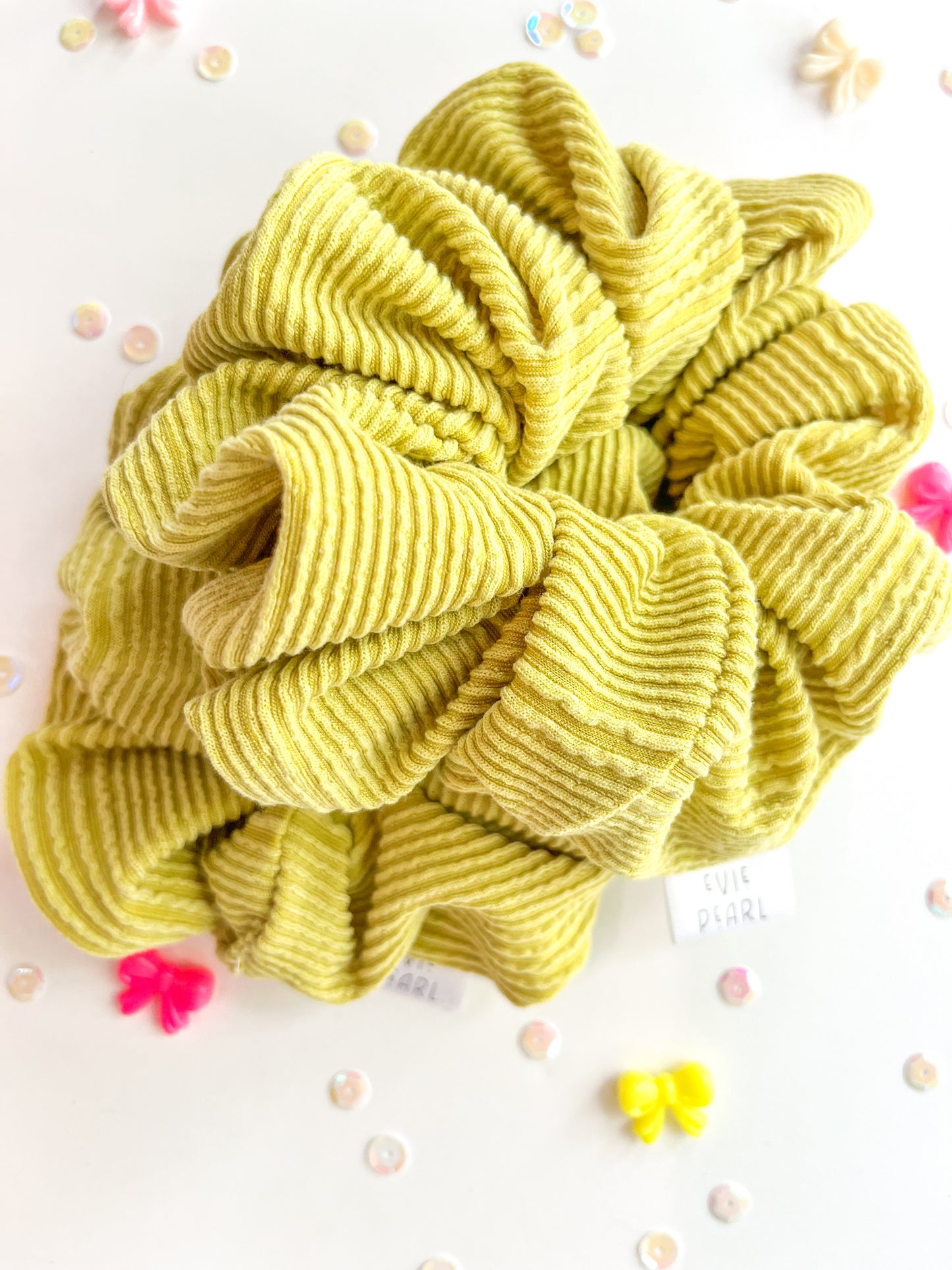 Lime Ribbed Oversized Scrunchy