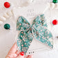 Green Floral Oversized Bow