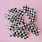 Black White Checkered Medium Rectangle Claw Clip