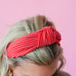 Kasie Red Ribbed Knotted Headband for Girls & Women