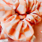 Peach Heart Checkered Oversized Scrunchie