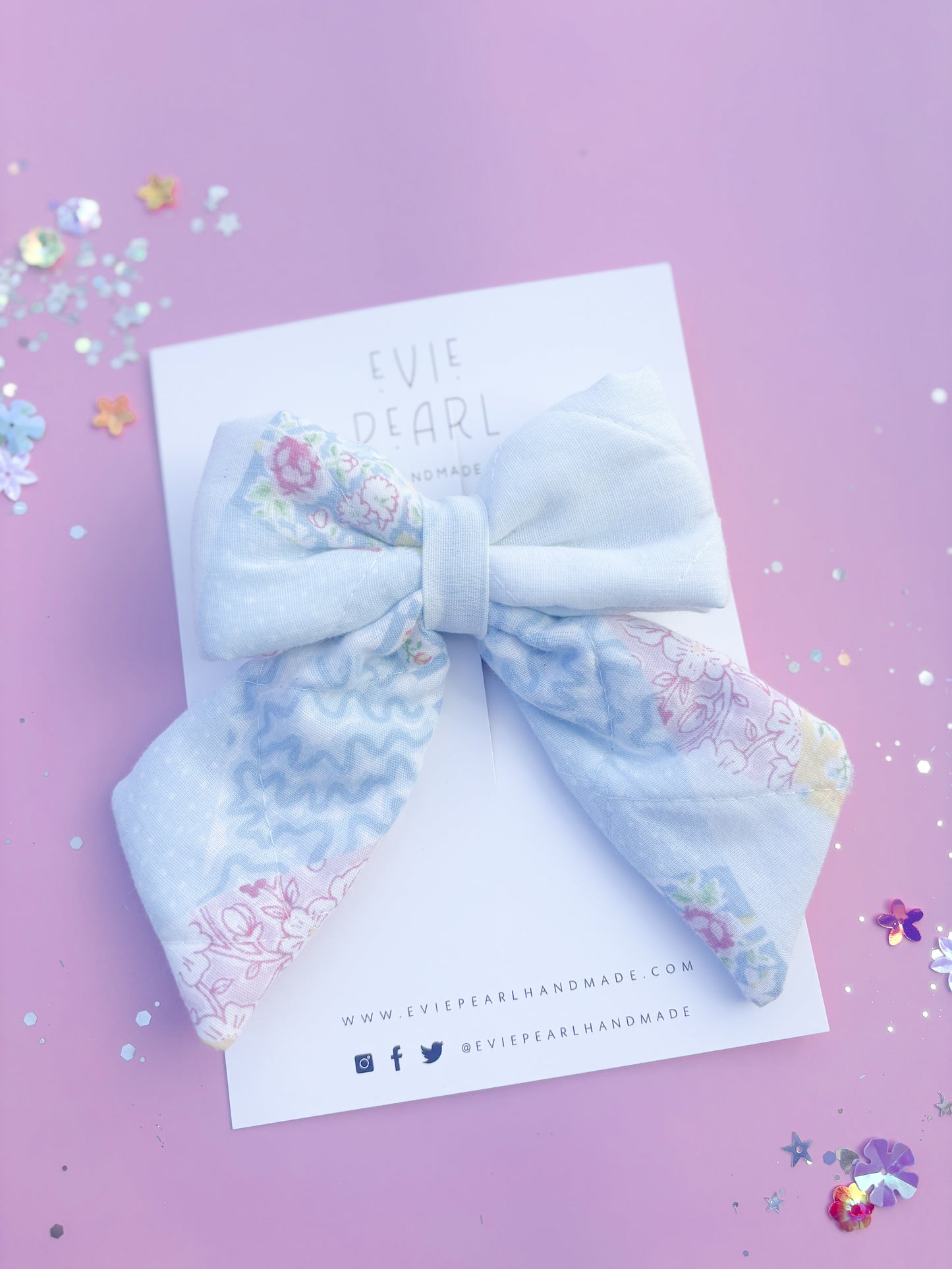 Pastel Patchwork Medium Puffy Sailor Bow