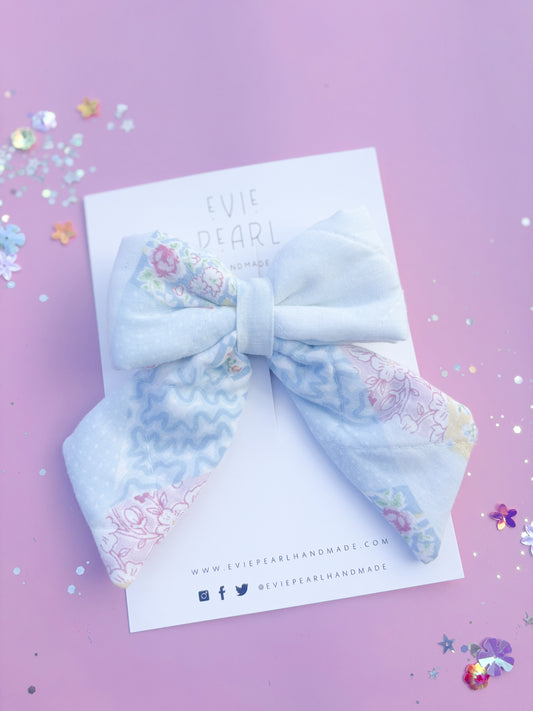 Pastel Patchwork Medium Puffy Sailor Bow