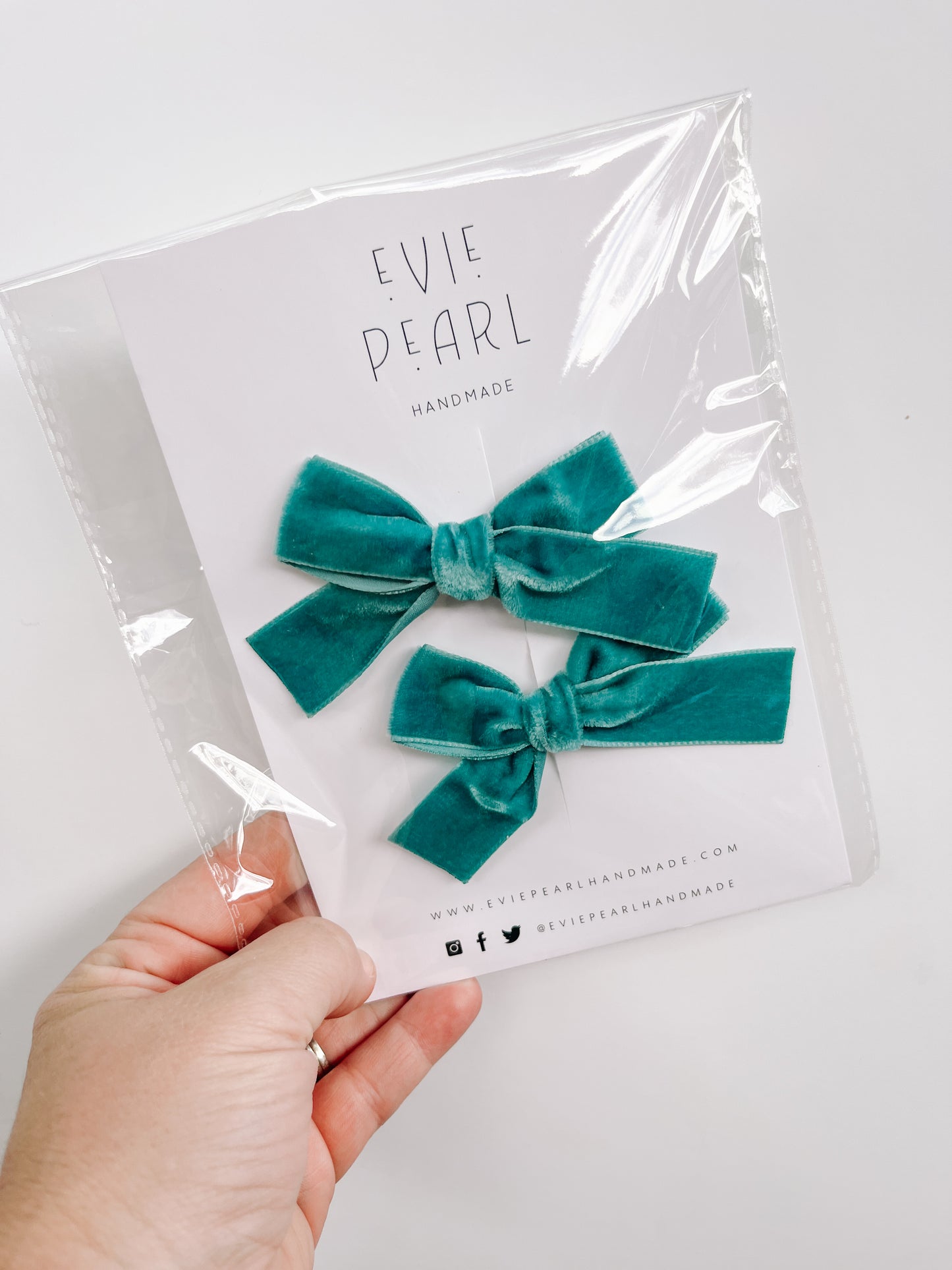 Teal Velvet Pigtails