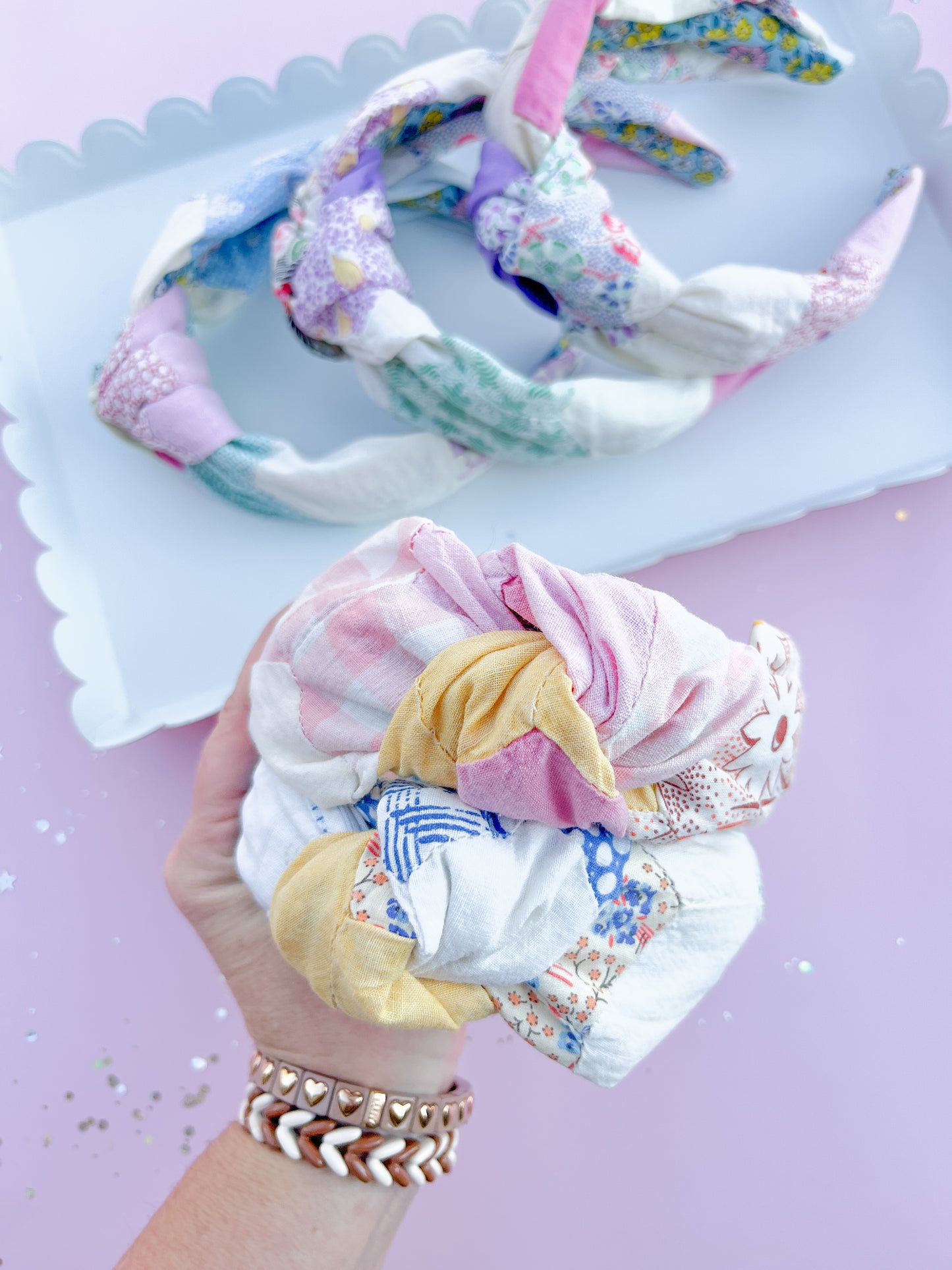 Heirloom Patchwork Quilted Knotted Headband