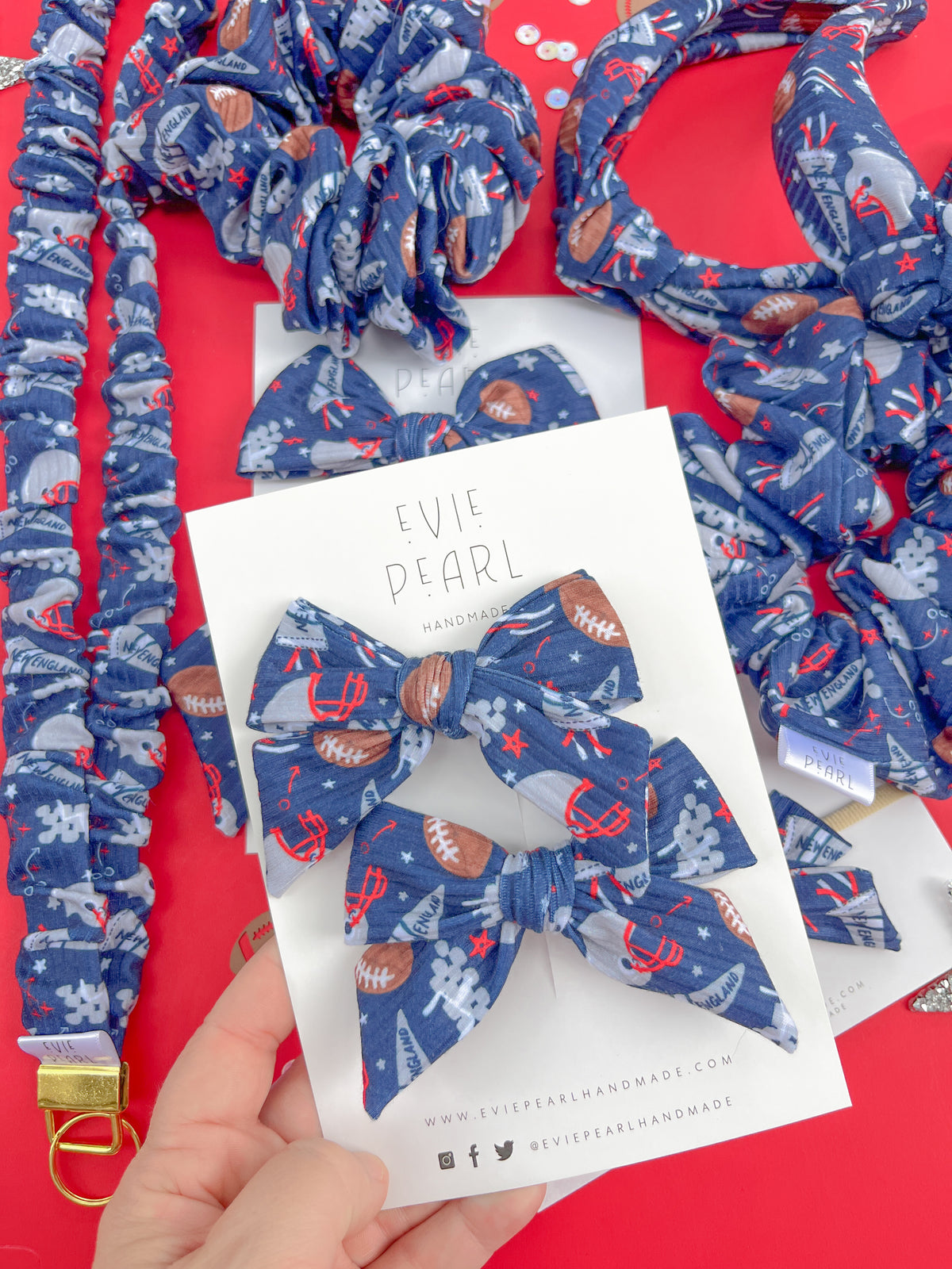 New England Patriots Hair Accessories | Bows, Scrunchies & Headbands