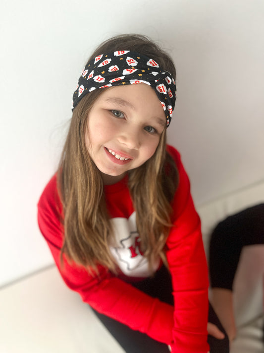 Red 87 arrowhead Twisted Turban for girls & women