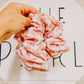 Peachy Pink Checkered Oversized Scrunchie