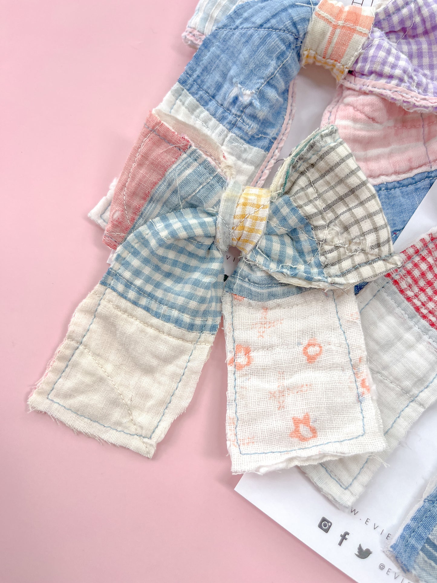 Vintage Quilt Patchwork Bow