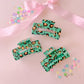 Green Gold Leopard Medium Claw Clip