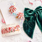 Red Peppermint Candy Cane Pigtail Hair Clips With Tinsel