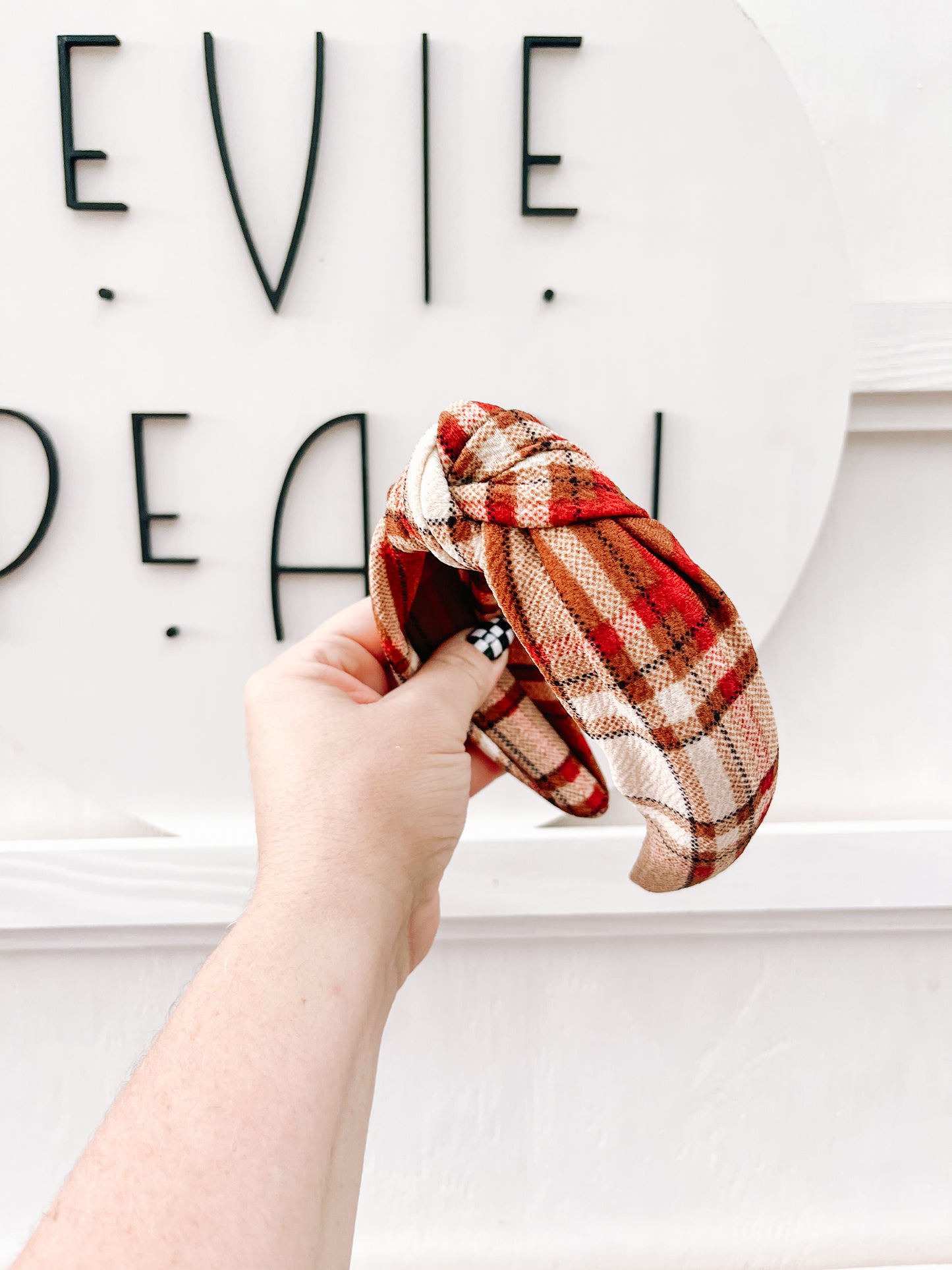 Fall Plaid Knotted Headband for Girls & Women