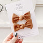 Tan Waffle Knot Bow Pigtails