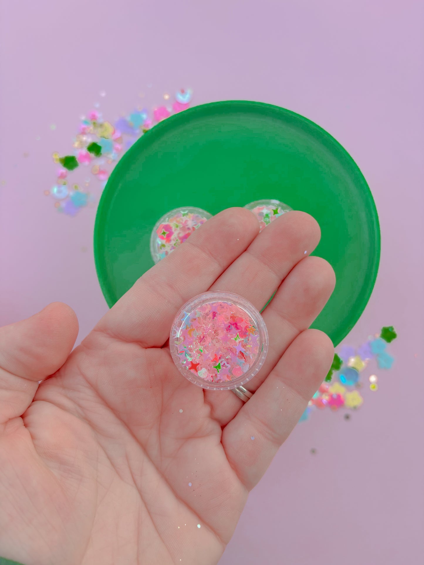 Pink Multicolored Star Hair Glitter Gel