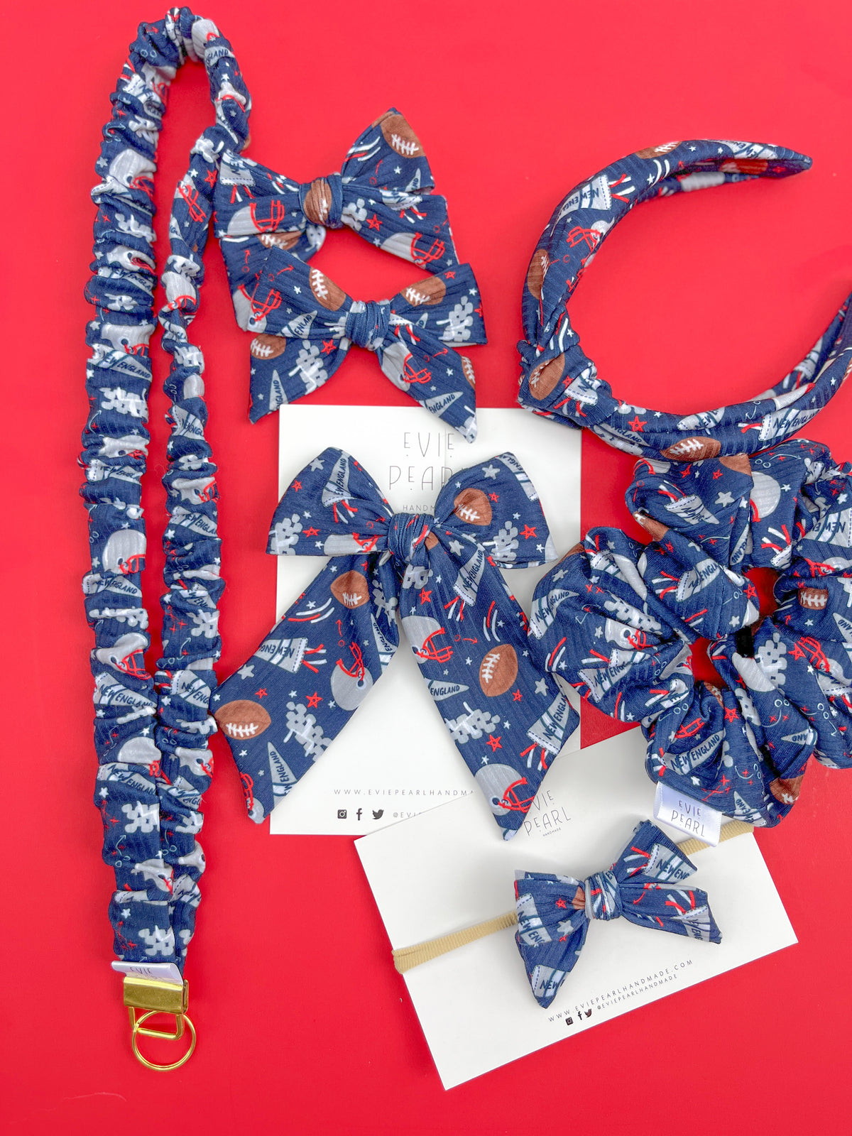 New England Patriots Hair Accessories | Bows, Scrunchies & Headbands