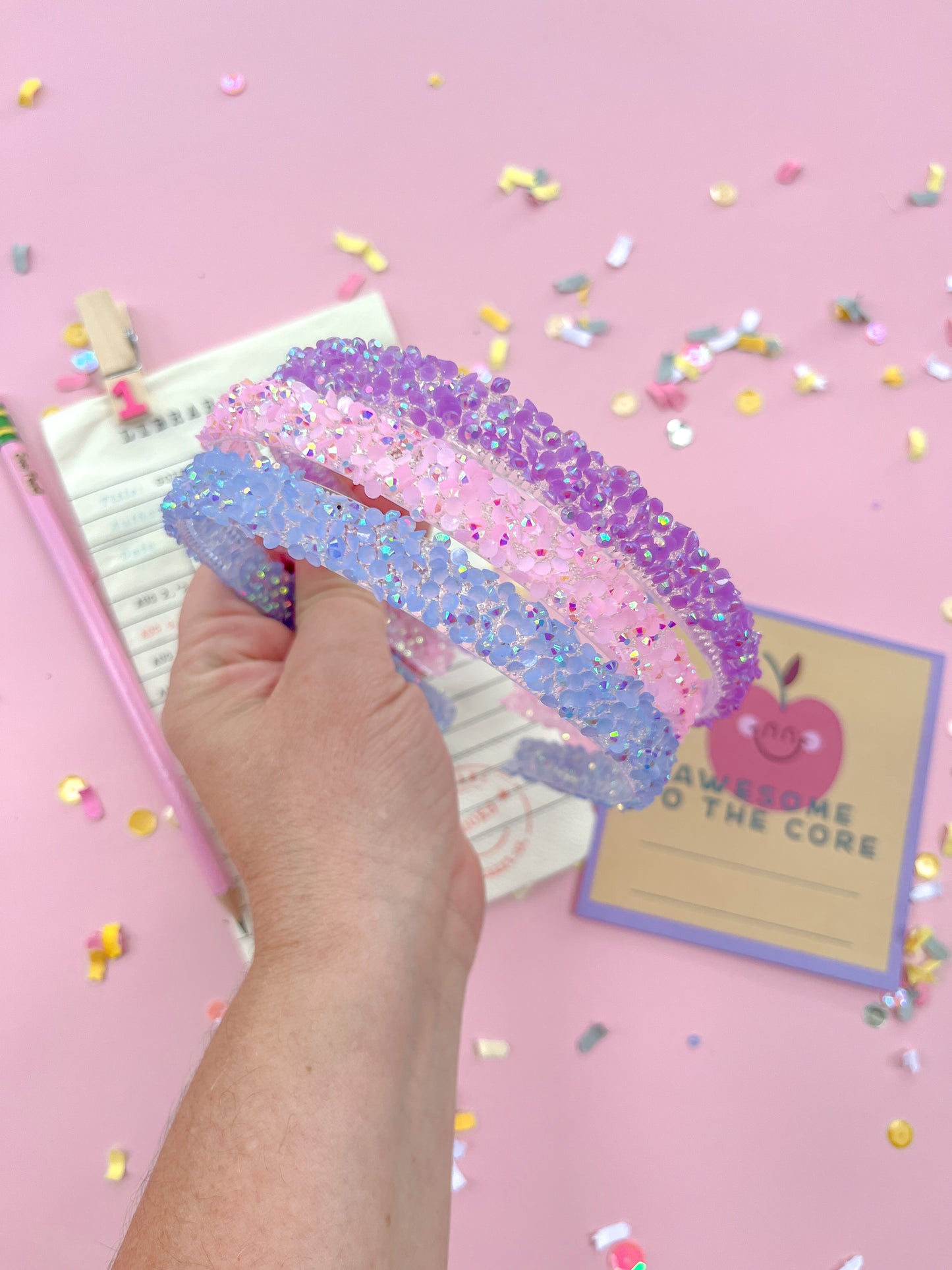 Glitter Headband with Teeth Grippers