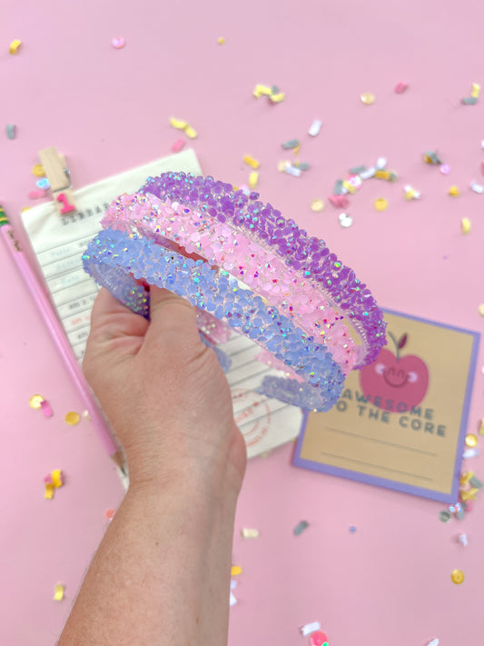 Glitter Headband with Teeth Grippers