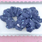 Navy Floral Ribbed Oversized Scrunchy