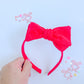 Red Solid Bow Headband