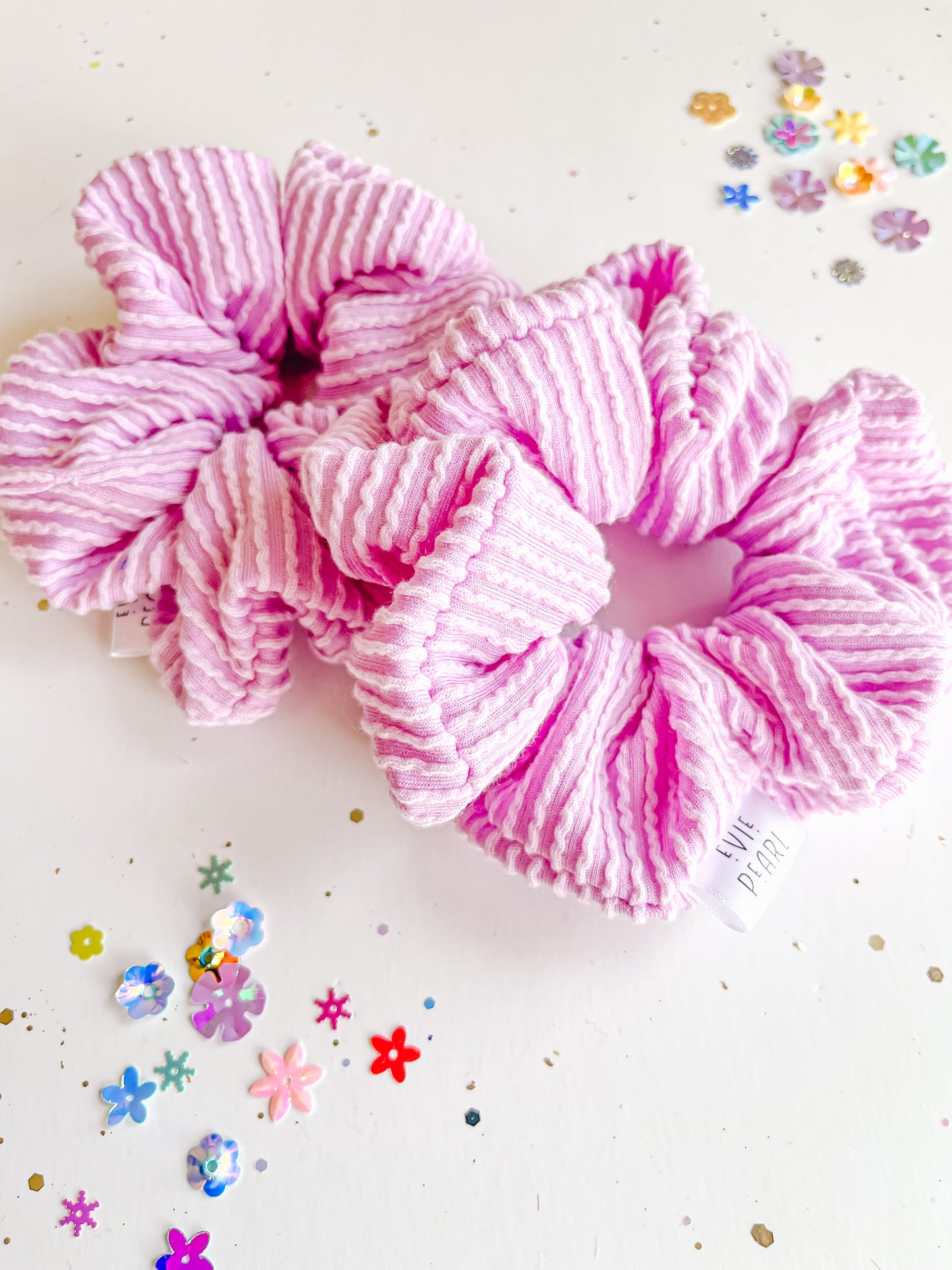 Lilac Ribbed Regular Scrunchy