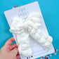 White Crinkle XL Pinwheel Bow
