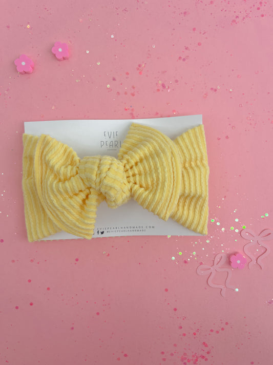 Butter Yellow Baby Bow Turban