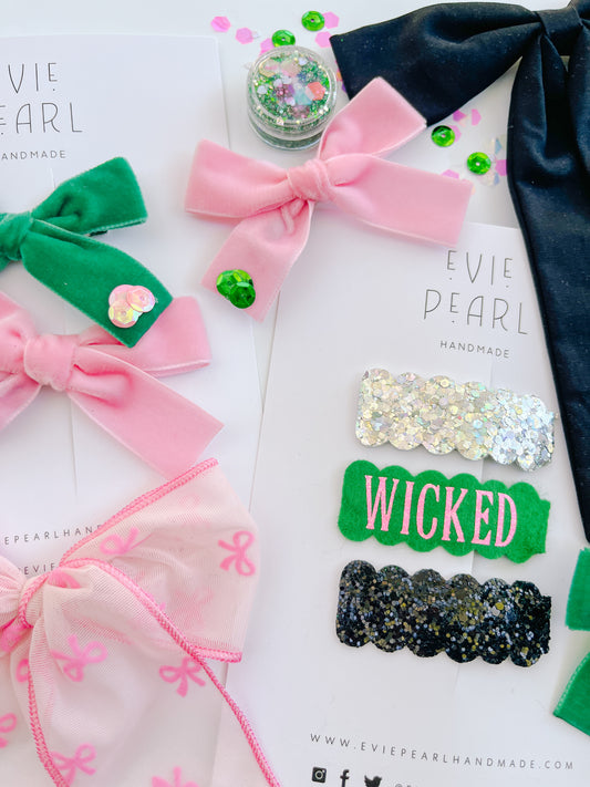 Wicked Glitter Sparkle Snap Clip Set