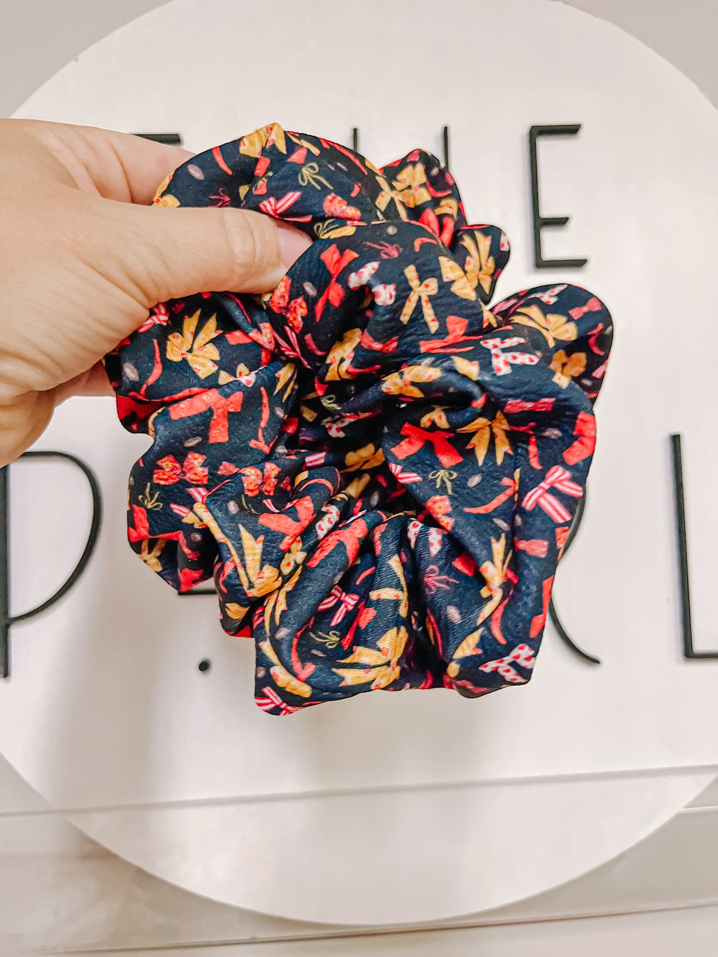 Black Red Gold Bows Oversized Scrunchy R2S