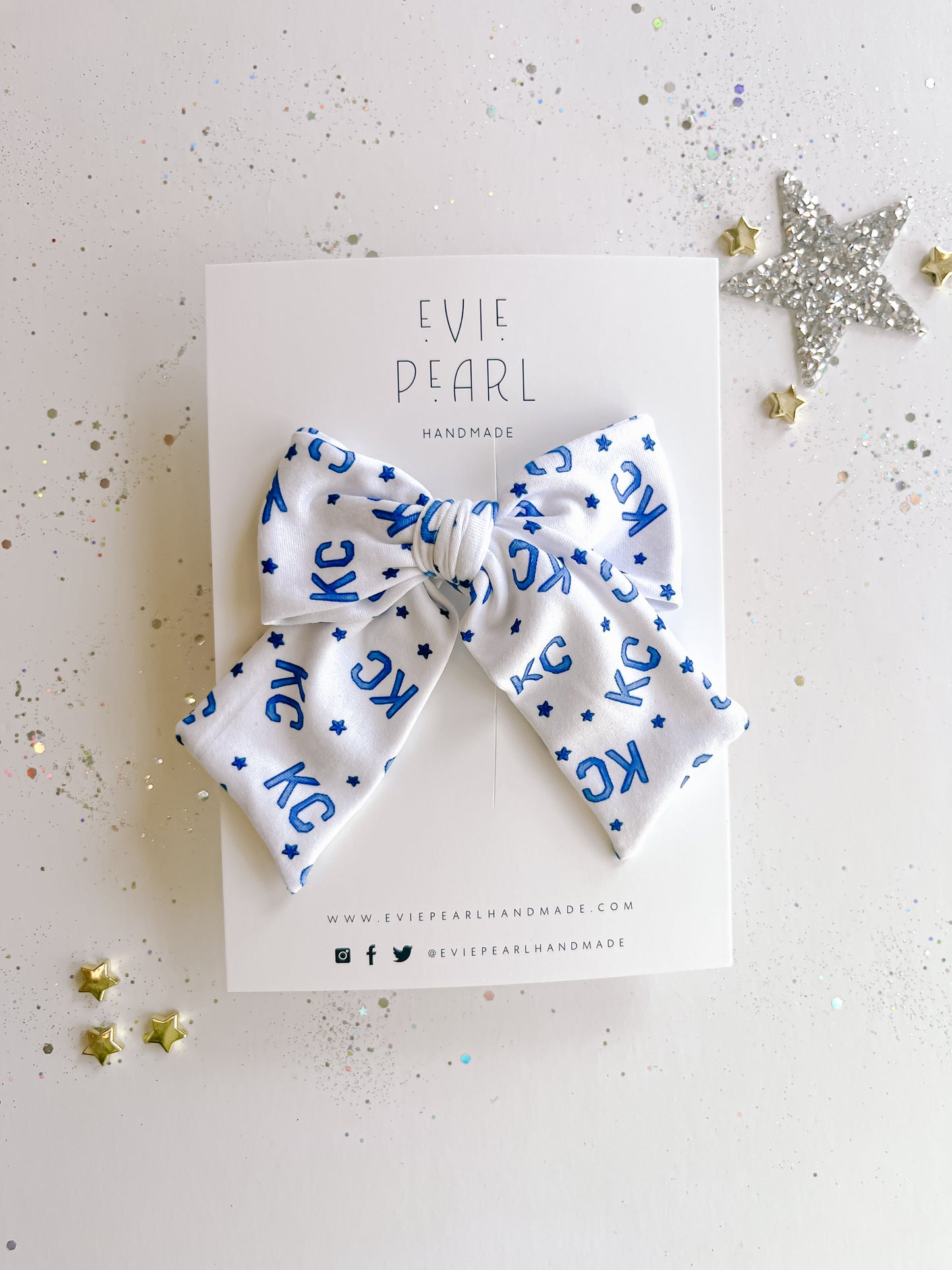 Large Navy Sporting KC Pinwheel Bow