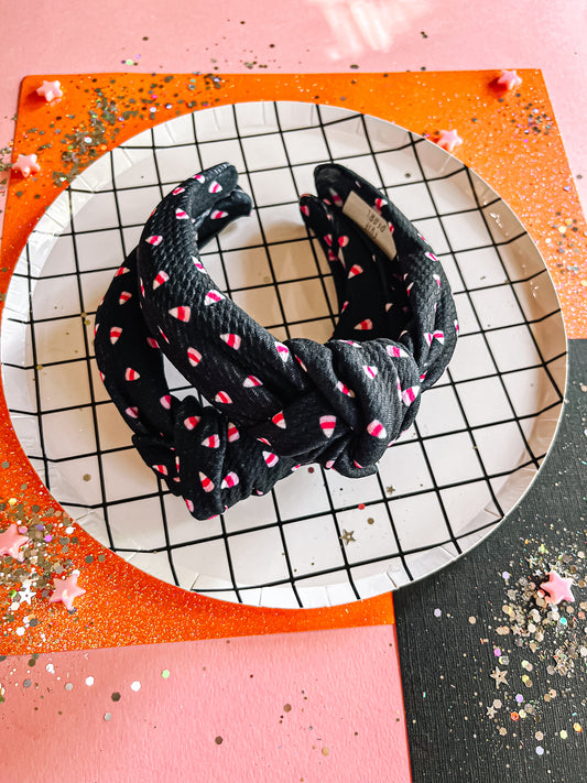 Black| Candy Corn Knotted Headband for Girls & Women