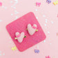 Felt Bow Hearts Pigtail Clip Set