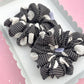 Black Dot Ribbed Oversized Scrunchy