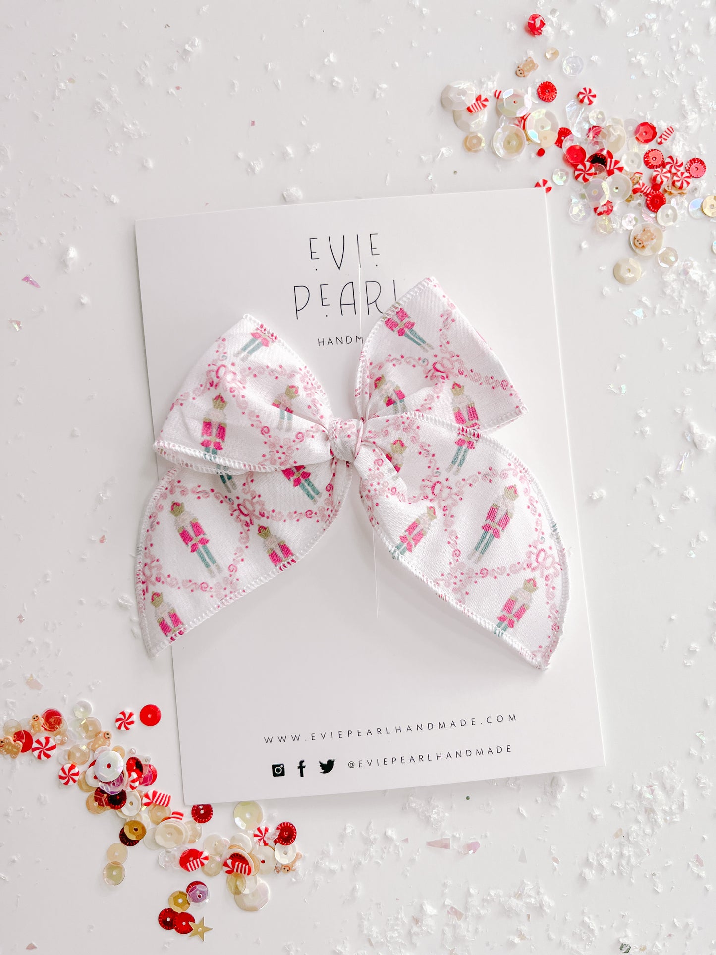 White Nutcracker Bow