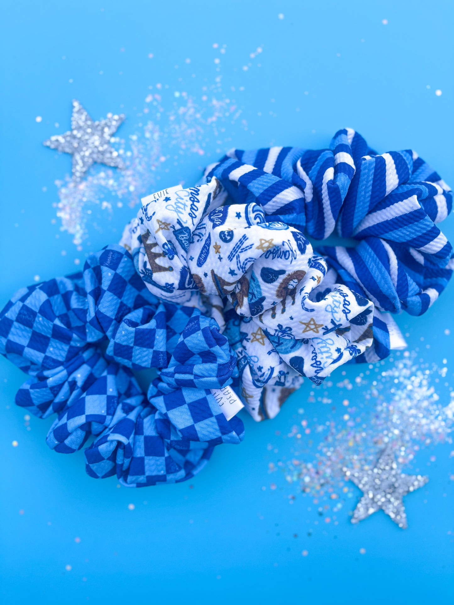 Blue White Stripe Kanas City Oversized Scrunchy