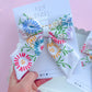 Hand Embroidered Floral Medium Sailor Hair Bow-READ DESCRIPTION