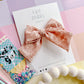 Large Light Pink Floral Pinwheel Bow