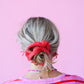 Kasie Red Ribbed Regular Scrunchy