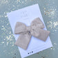 Tan Knit Large Chunky Bow