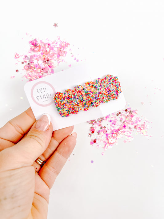 Confetti Glitter Single Snap Clip