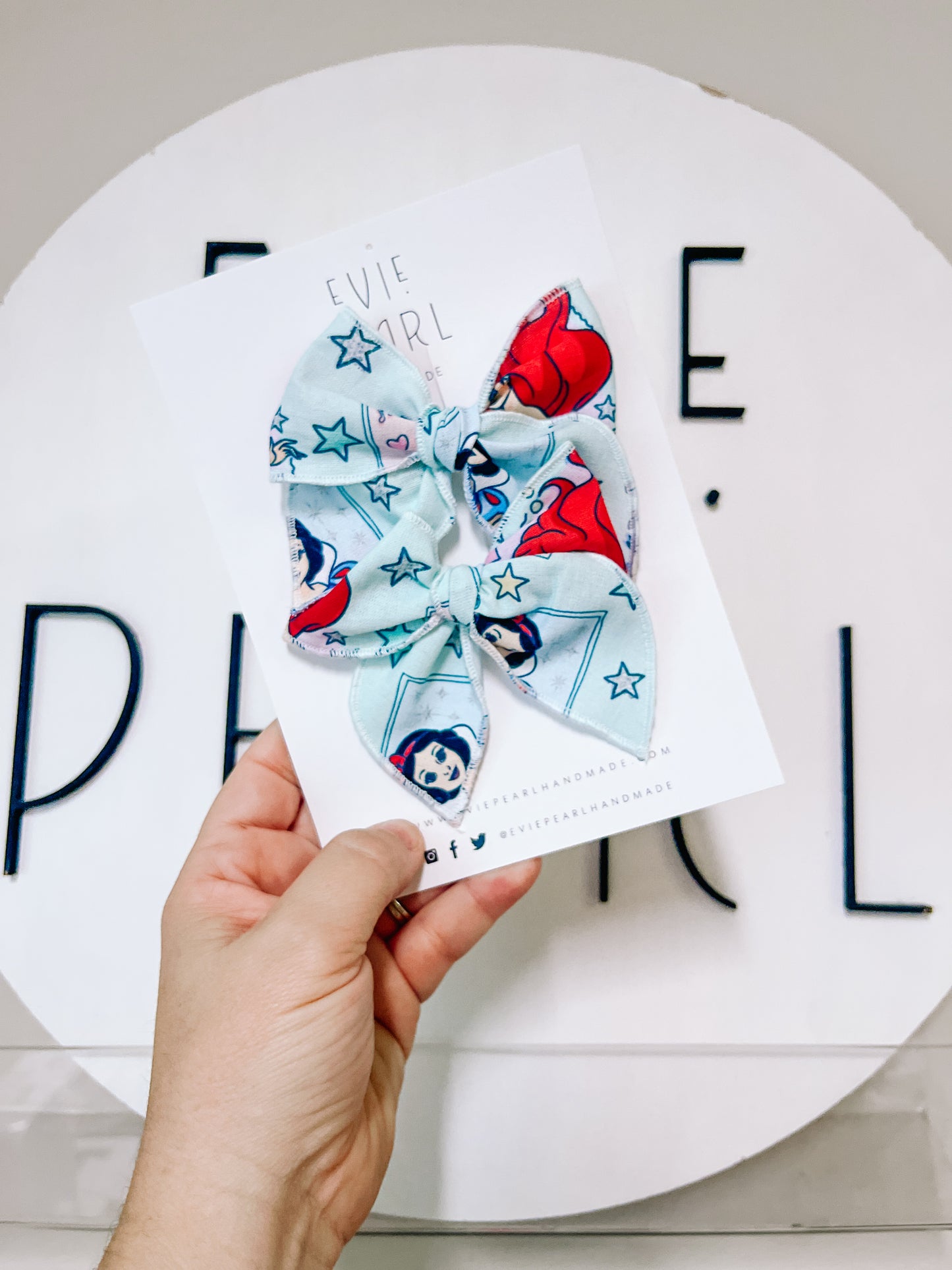Snow White Ariel small pigtail bows