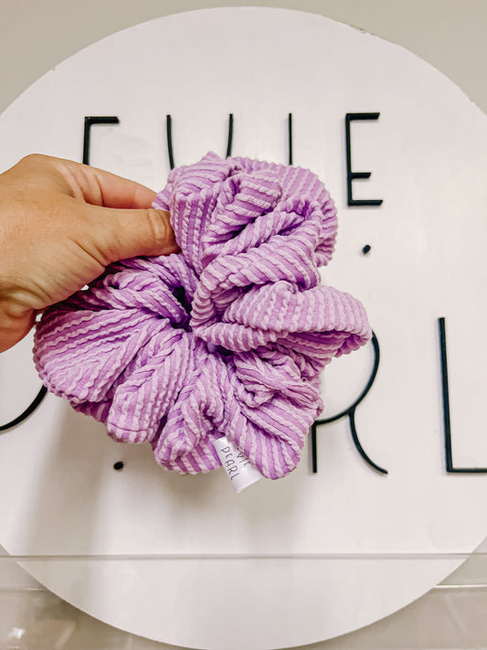 Lilac Ribbed Oversized Scrunchy