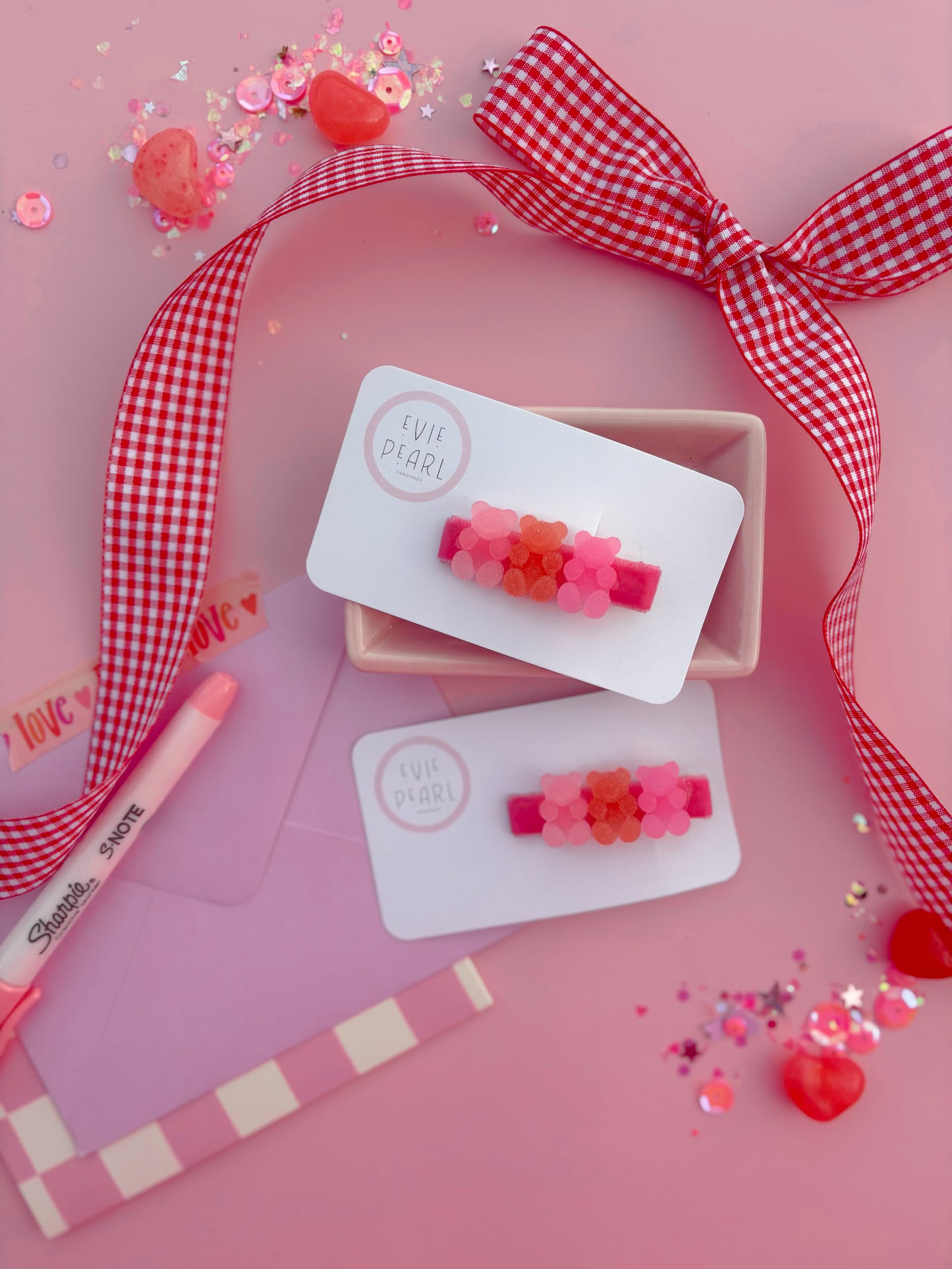 Pink & Red Gummy Bear Clip